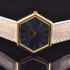 Piaget lady's yellow gold Hexagonal crocodile bracelet wristwatch