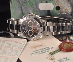 Rolex Stainless Steel Daytona Patrizzi Chronograph Wristwatch Ref 16520