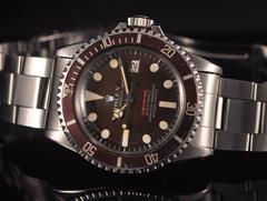 Rolex Stainless Steel Red Submariner Tropical Dial wristwatch