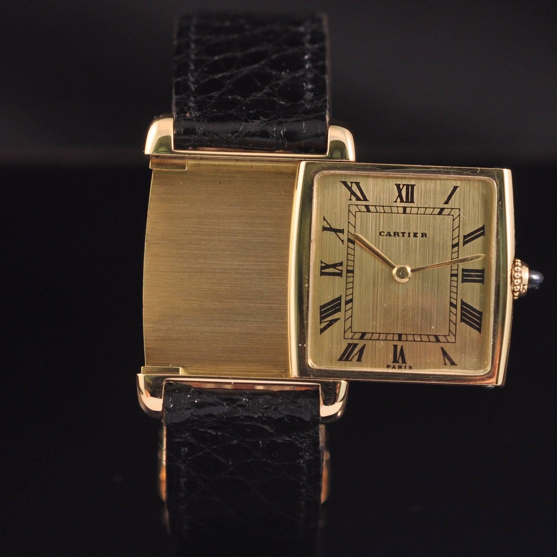 Fine and rare pink gold manual winding wristwatch