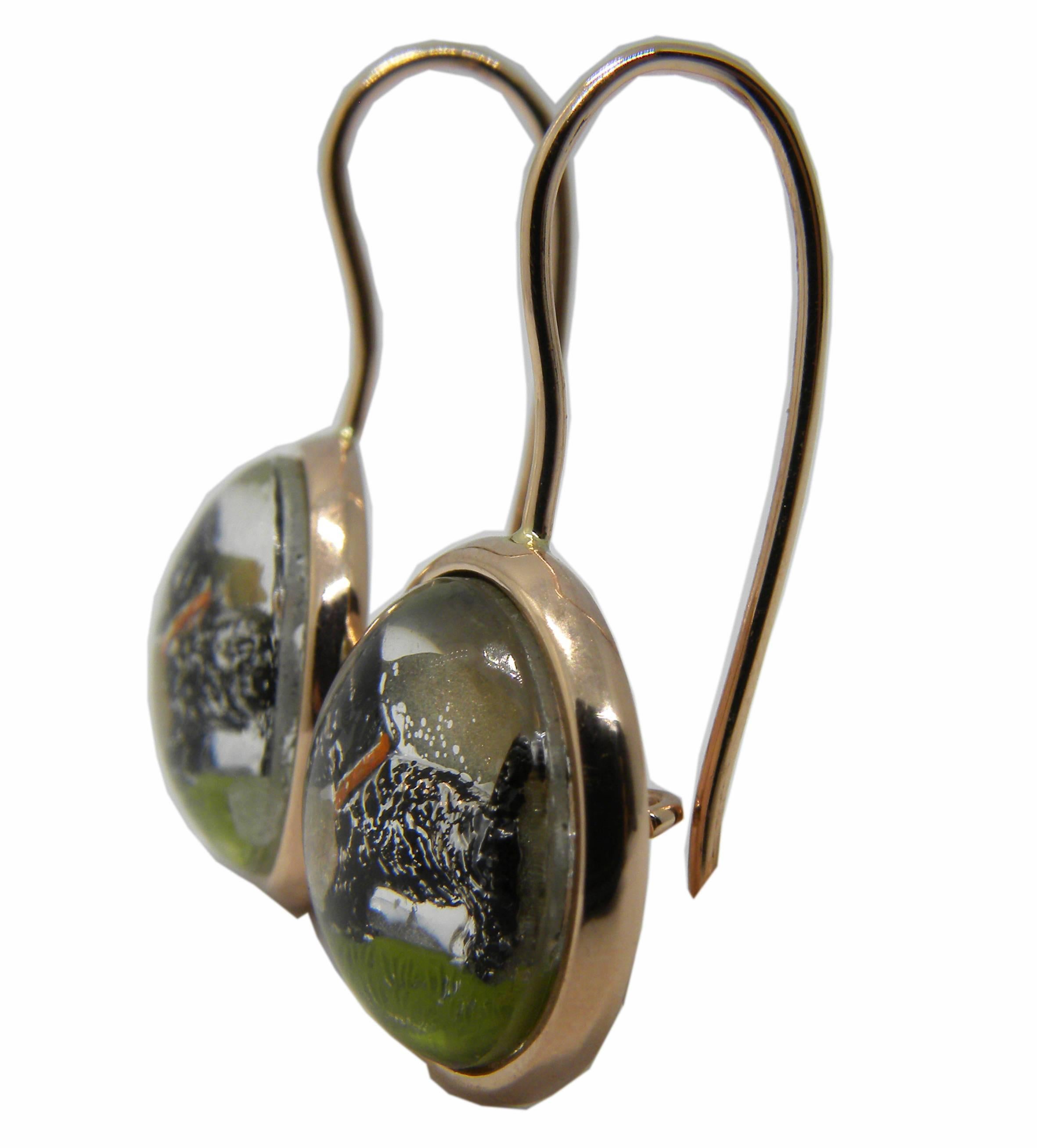 Modern 1950s Essex Glasses West Highland Black Terrier Rose Gold Earrings