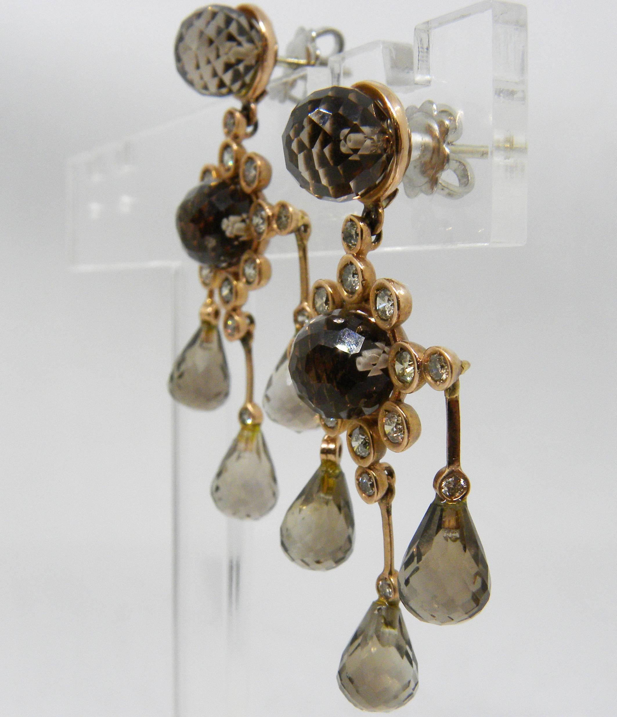 champagne chandelier earrings