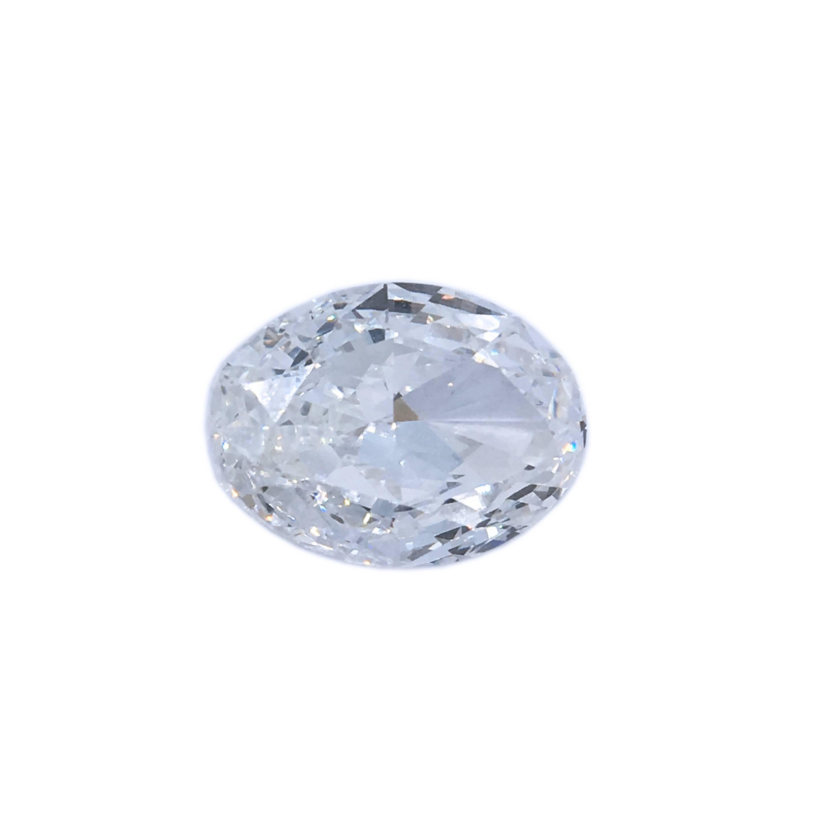 We are pleased to present this natural 5.01 Carat Oval Cut White Diamond in excellent, perfect conditions: this stone has been certified by HRD Antwerpen as H(white) Color,  Internally Flawless(loupe clean) and cut is Very Good; its measures are
