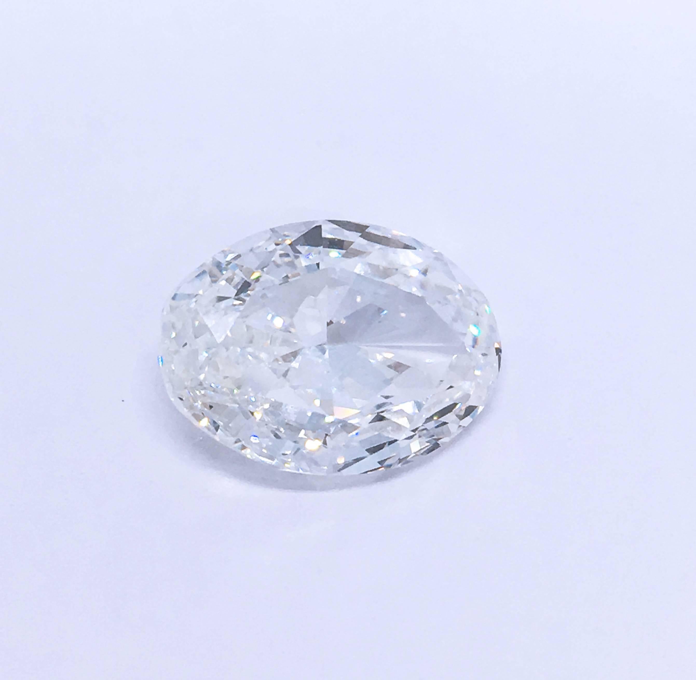 Contemporary HRD Certified Natural 5.01 Carat H IF Oval Cut White Diamond