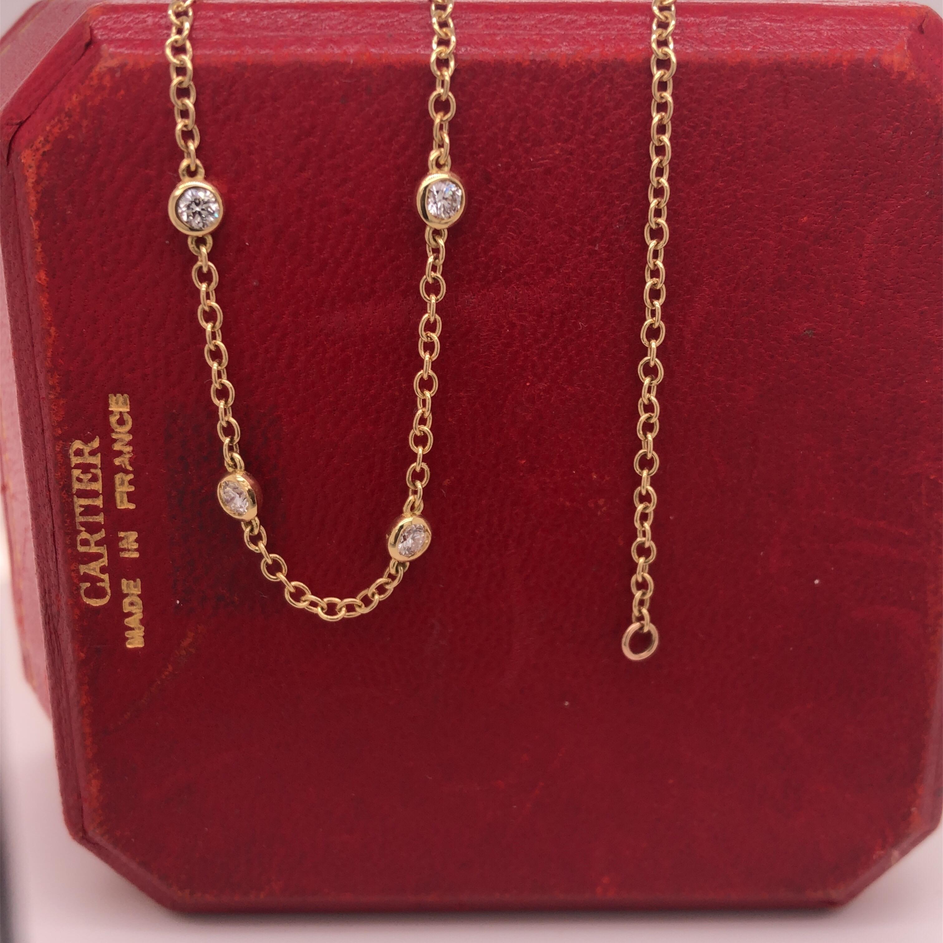 Cartier Original 1985 13 Diamonds by the Yard 18 Karat Yellow Gold Necklace 7