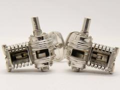 Berca Single-Cylinder Working Engine Sterling Silver Cufflinks T-Bar Back