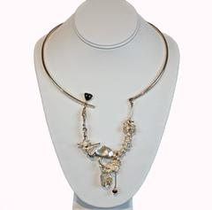 Regine and Frank Juhls Designer Freeform Sterling Silver Necklace, Vintage