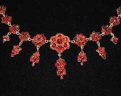 Antique Garnet Bohemian Set Necklace Bracelet Earrings