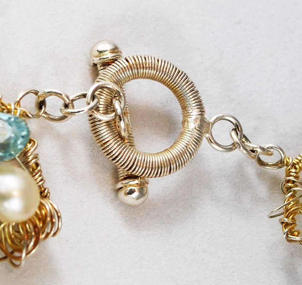 Nikki Feldbaum Sedacca Pearl Aquamarine Necklace Ring Set 2
