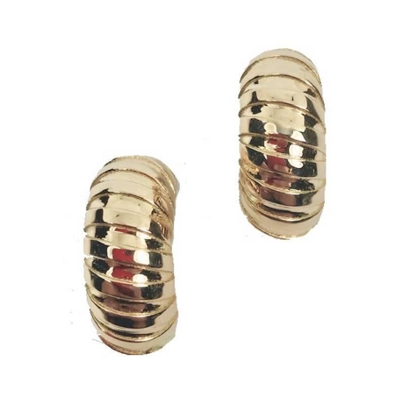 Carlo Weingrill Petite Dome Tubogas Rose Gold Hoop Earrings For Sale