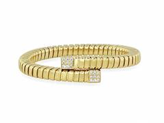 Carlo Weingrill Diamond White Gold Tubogas Spiral Cuff Bracelet
