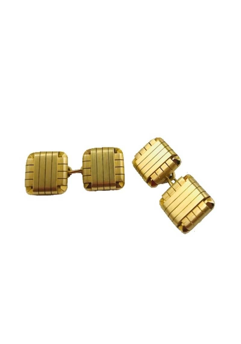 Carlo Weingrill deco cufflinks in all yellow gold g. 20,50