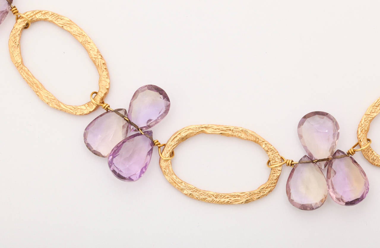 Contemporary Dominique Cohen Amethyst Gold Necklace