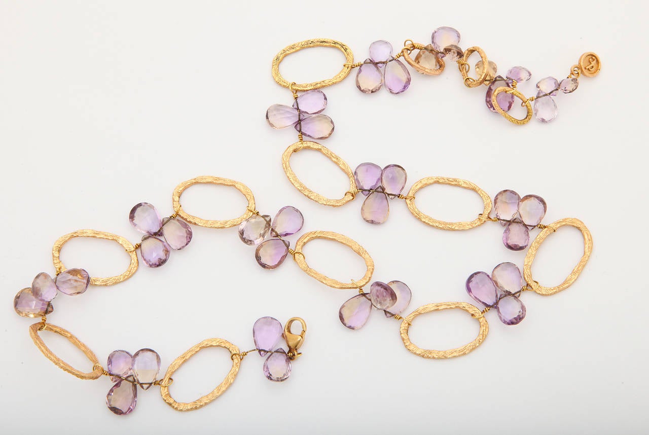 Dominique Cohen Amethyst Gold Necklace In Excellent Condition In New York , NY