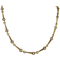 Vintage 1960s Gucci Gold and Diamond Long Necklace