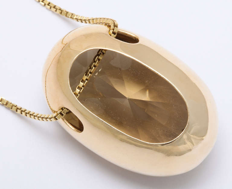 300 Carat Citrine Gold Pendant In Excellent Condition For Sale In New York , NY