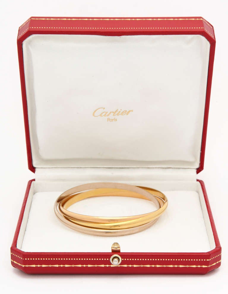 Cartier Trinity Three Color Gold Rolling Bracelet