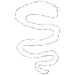 Contemporary Rose Cut Diamond Gold Long Chain Necklace