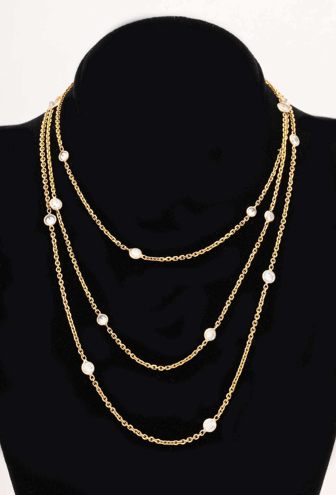 Diamonds by the Yard Long Chain Necklace In Excellent Condition In New York , NY