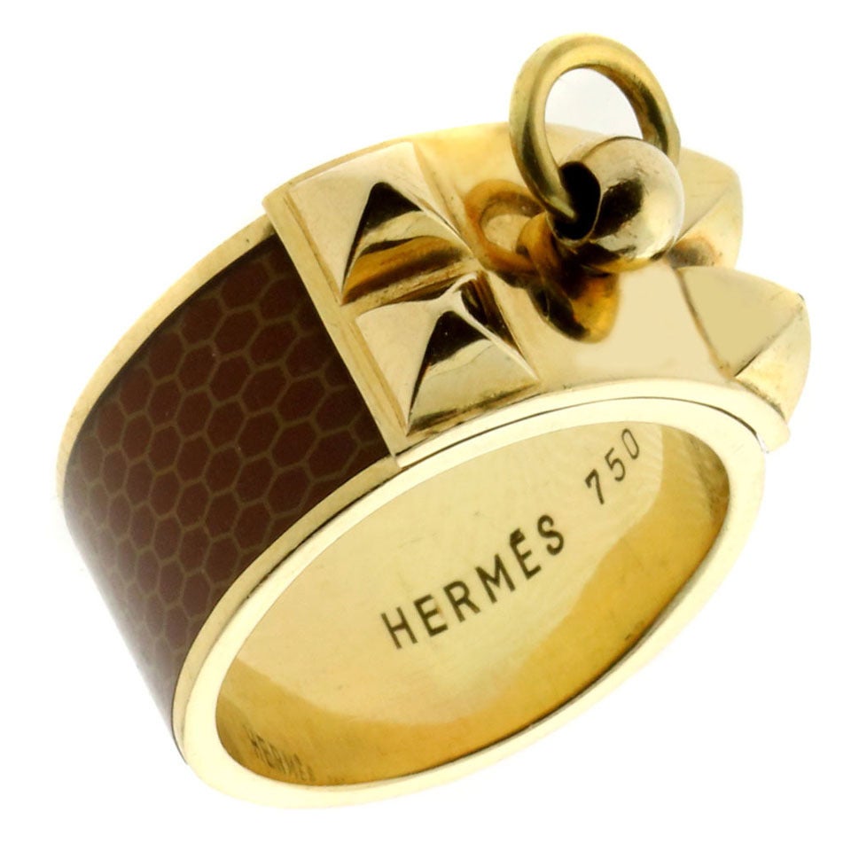 Hermes Collier de Chien Gold Ring at 1stdibs