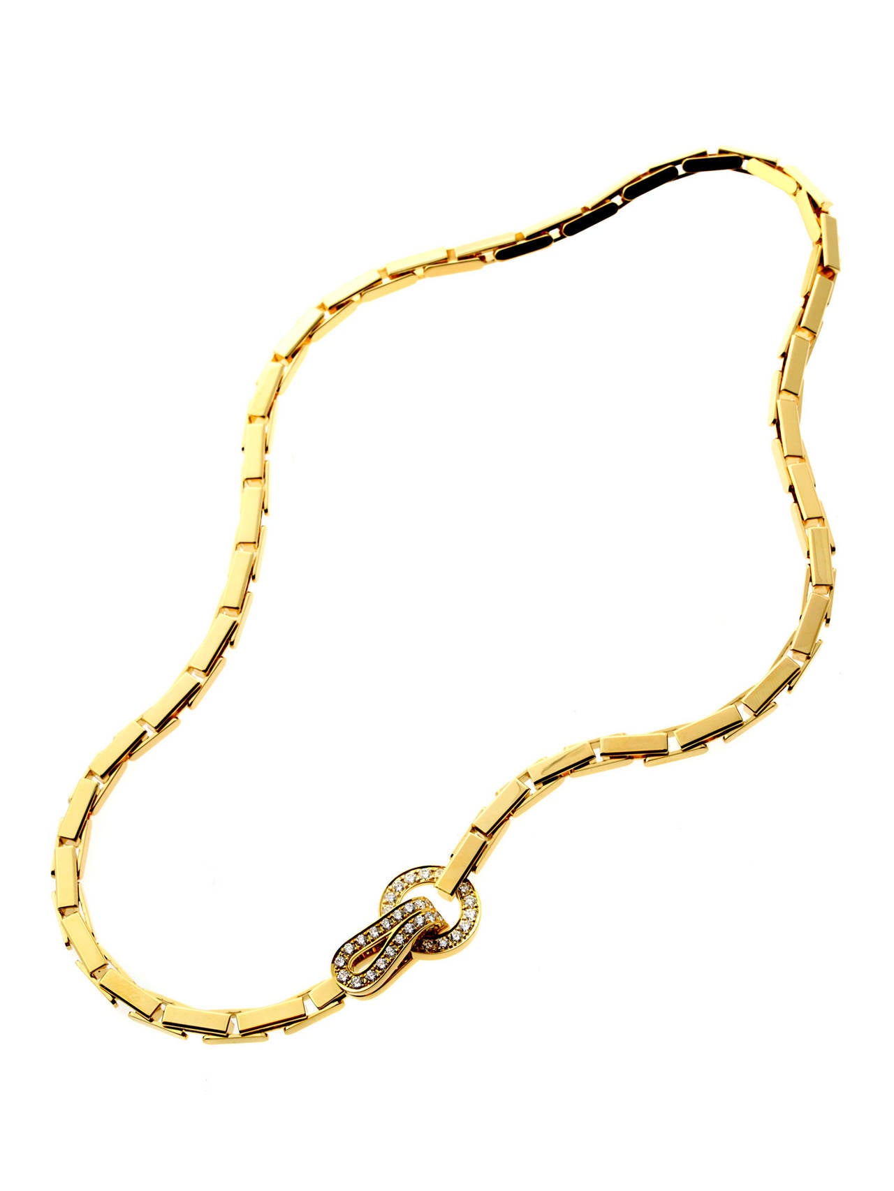 Cartier Halskette aus Gold mit Agrafe-Diamant und Gold Damen