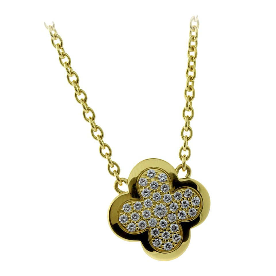 Van Cleef & Arpels Diamond Gold Alhambra Necklace
