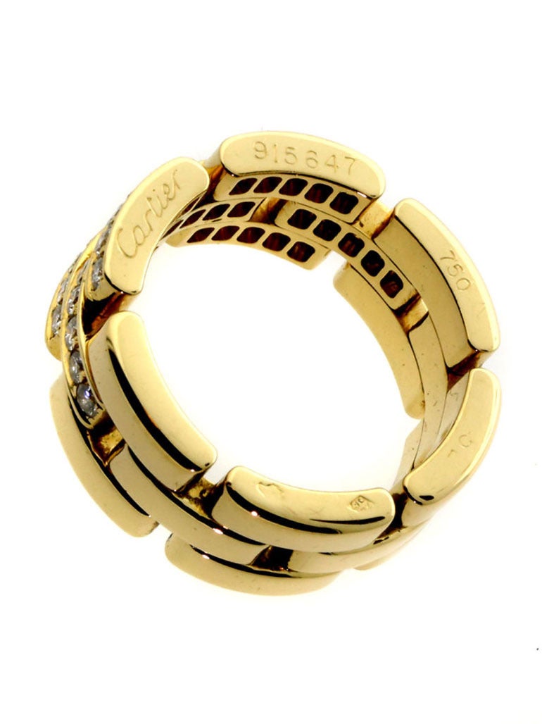 Cartier Panthere Diamond Gold Ring In New Condition In Feasterville, PA