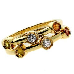 Chanel Sapphire Diamond Gold Stacking Ring