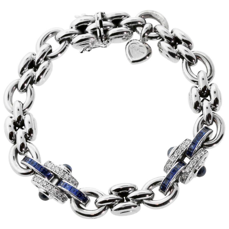 Chopard Sapphire Diamond Gold Charm Bracelet