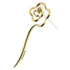 Chanel Gold Camellia Brooch