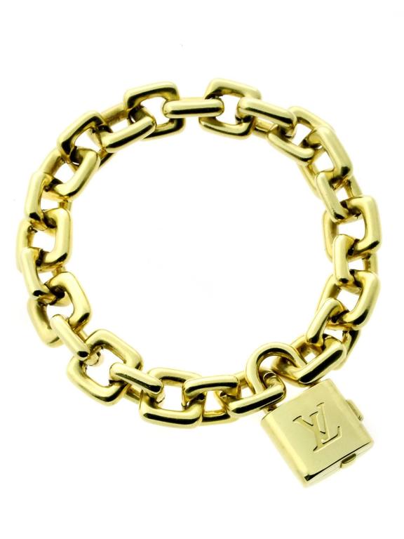 Louis Vuitton Padlock Charm Gold Bracelet at 1stDibs | louis vuitton ...