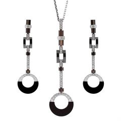 Cartier Drop Earrings 33 For At 1stdibs Cartier Diamond Black Ceramic Drop Necklace Suite