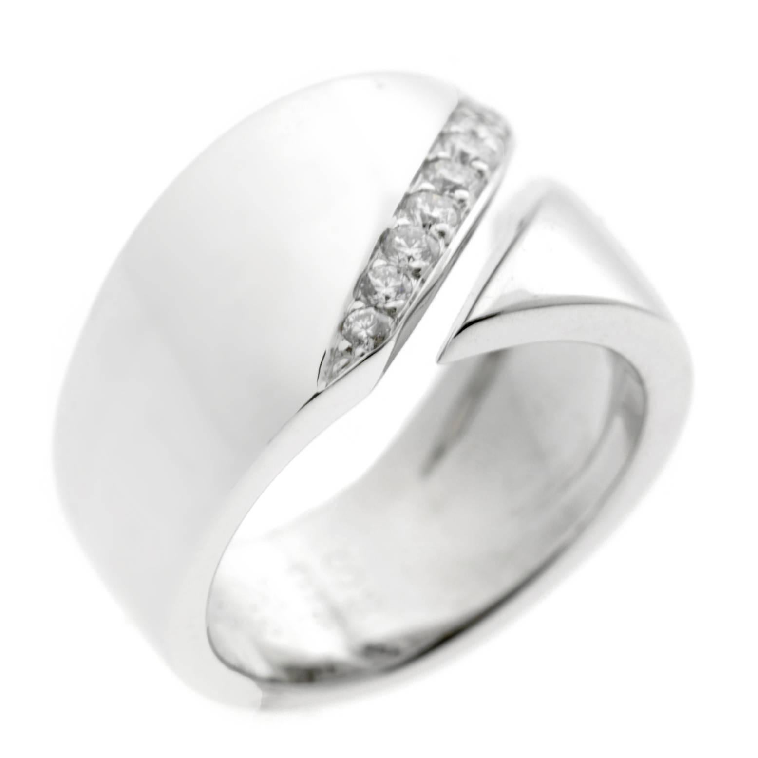 Hermes Bypass-Ring aus Weißgold mit Diamant