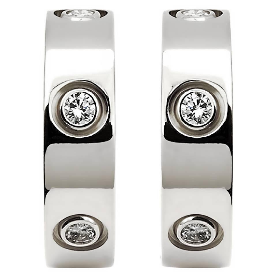 Cartier Love Six-Diamond White Gold Earrings