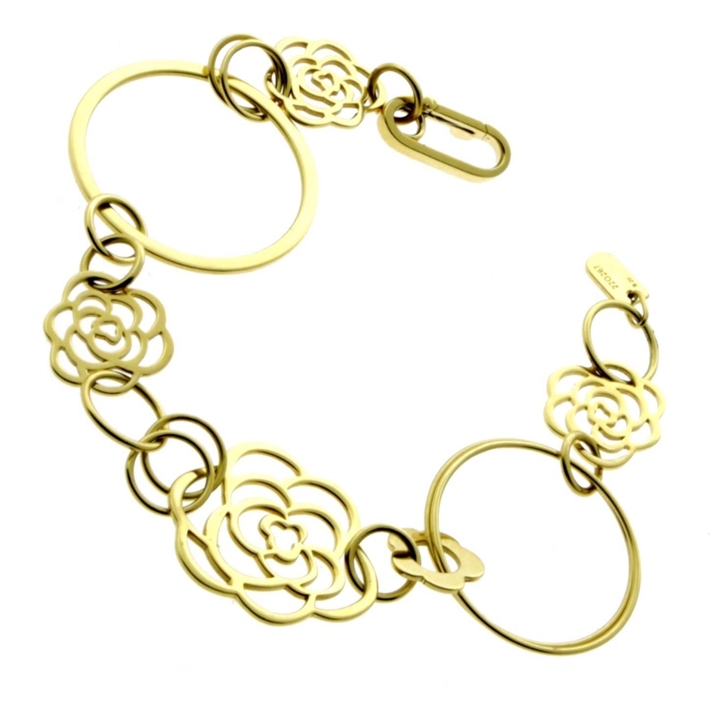 Chanel Camellia Flower Gold Bracelet