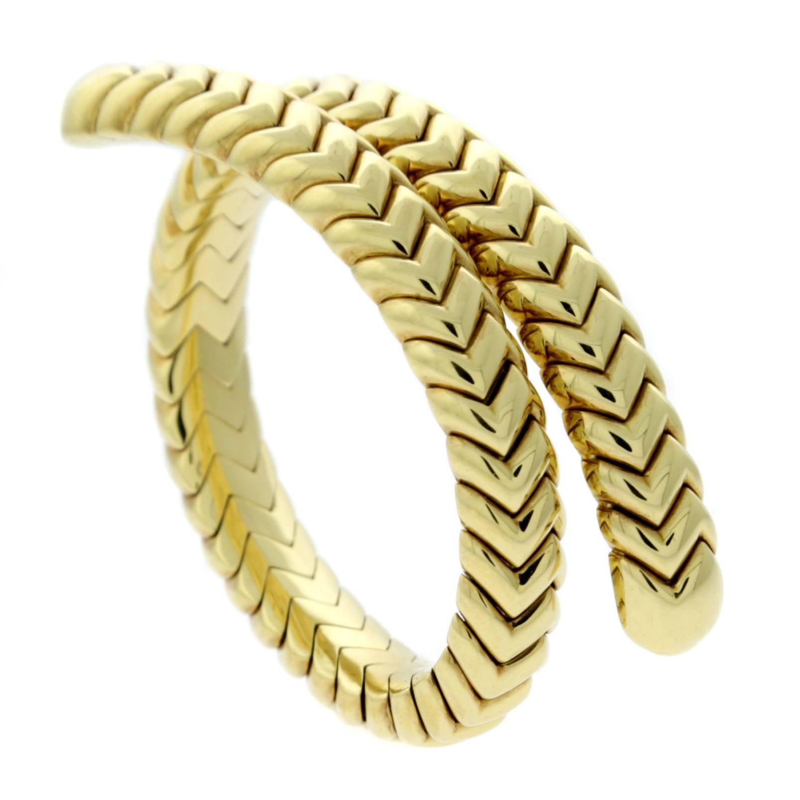 Bulgari Spiga Gold Wrap Bracelet