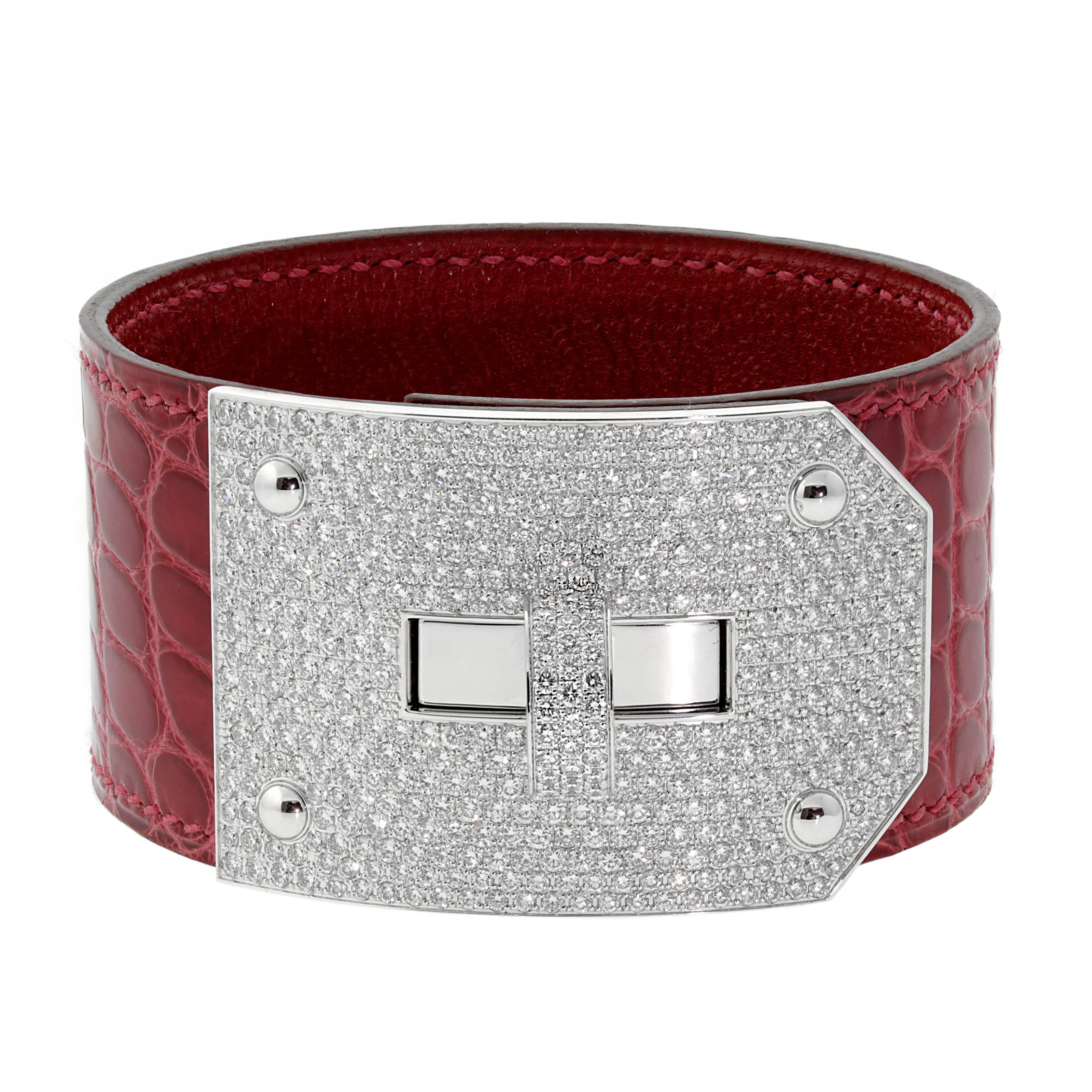 Hermes Kelly Diamond White Gold Bracelet