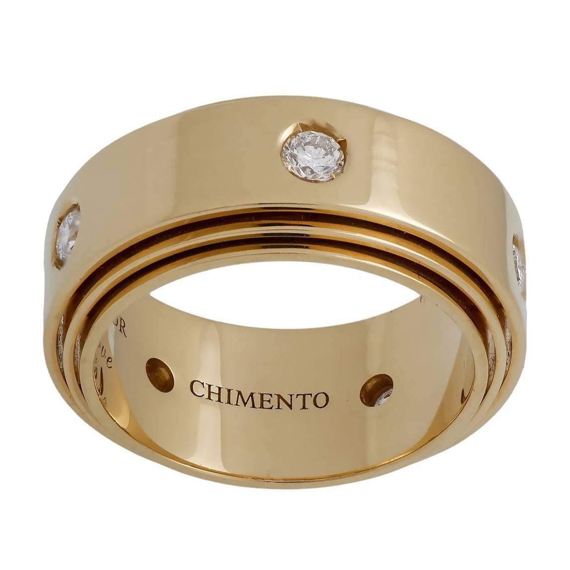 Chimento Diamond Yellow Gold Band Ring For Sale