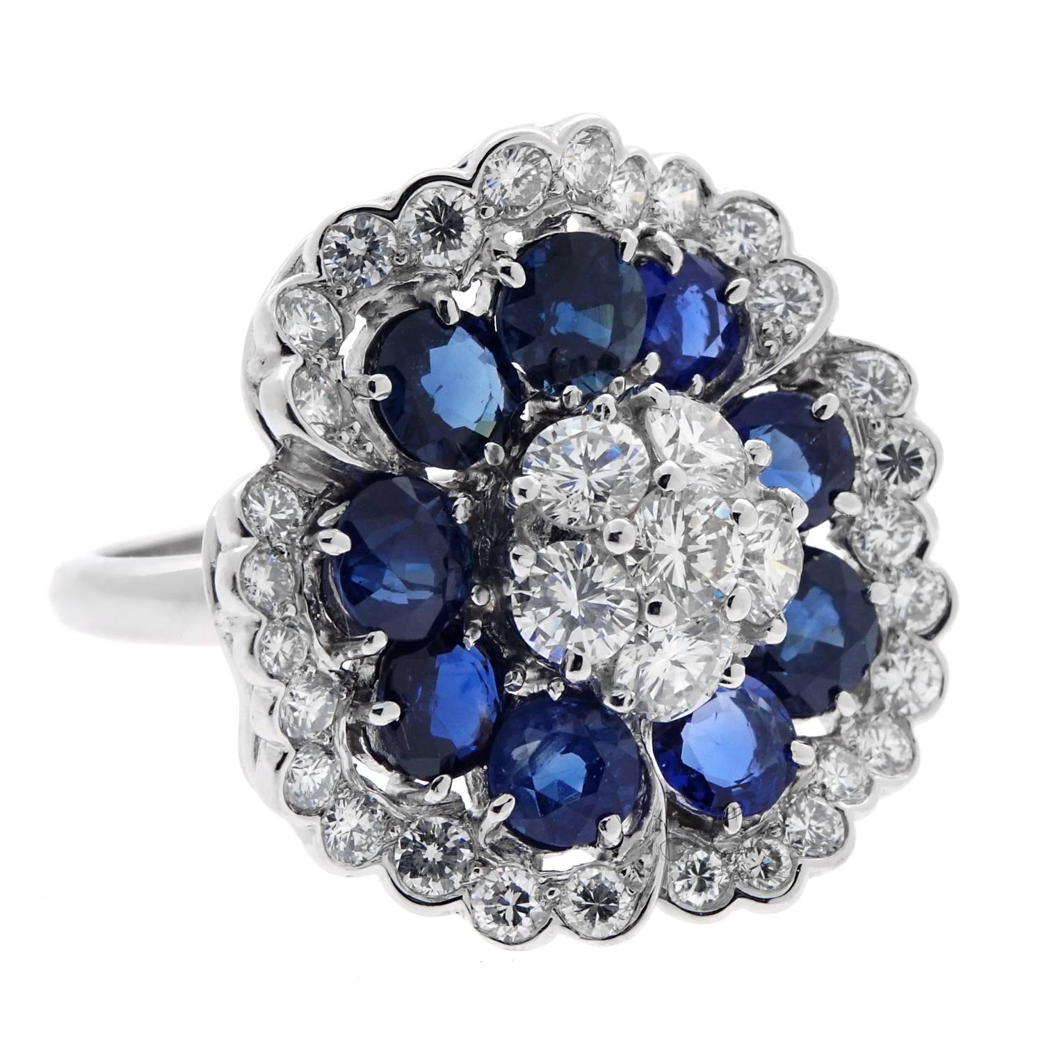 Van Cleef & Arpels Camellia Sapphire Diamond Ring