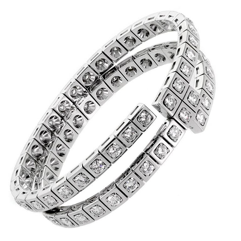 Cartier Diamond Gold Wrap Tennis Bracelet For Sale at 1stDibs cartier wrap bracelet, diamond