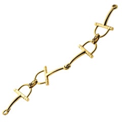 Hermes Vintage Stirrup Gold Bracelet