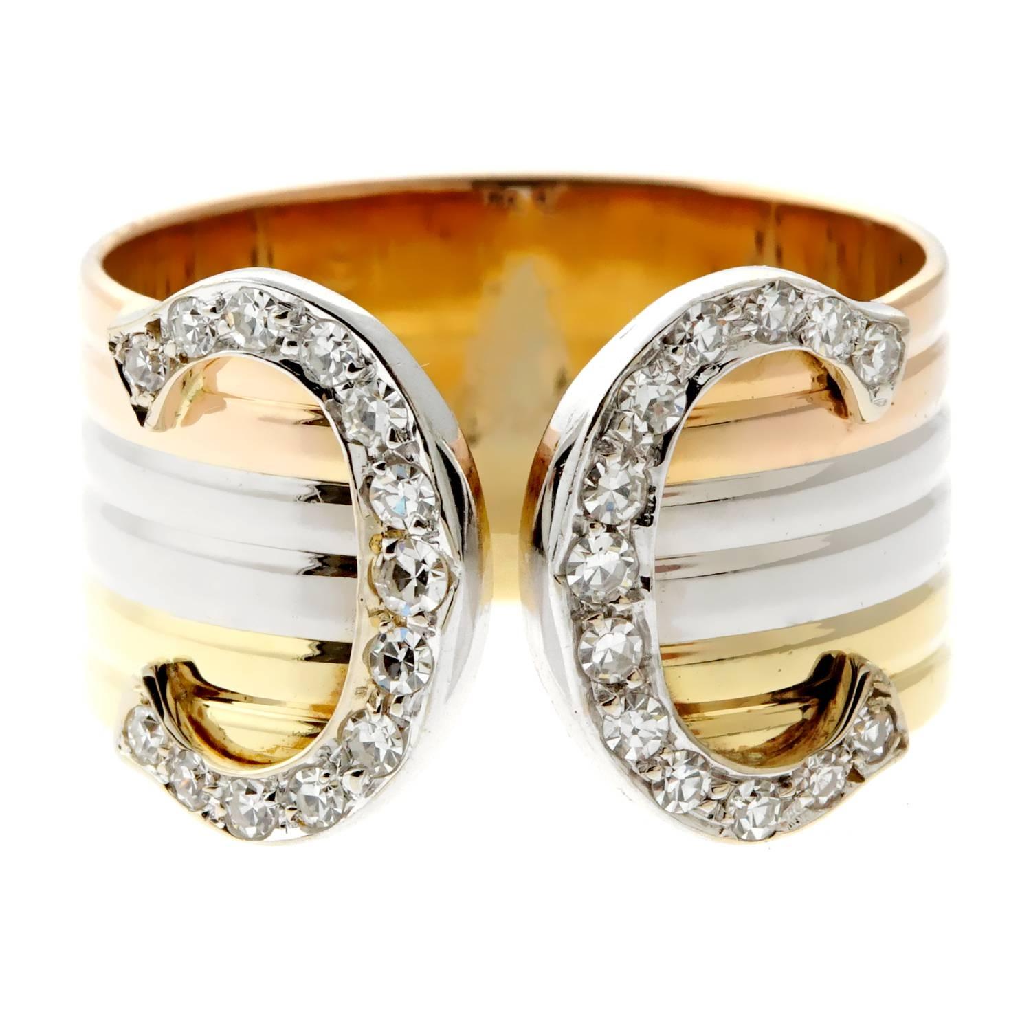 Cartier C De Cartier Diamond Gold Ring