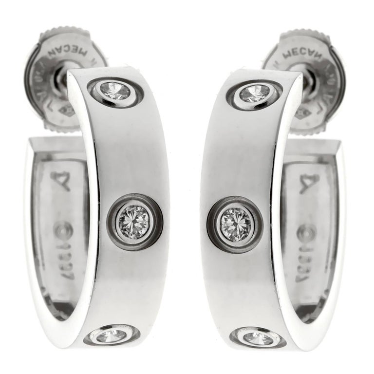 Cartier Love Six Diamond White Gold Earrings at 1stDibs cartier love