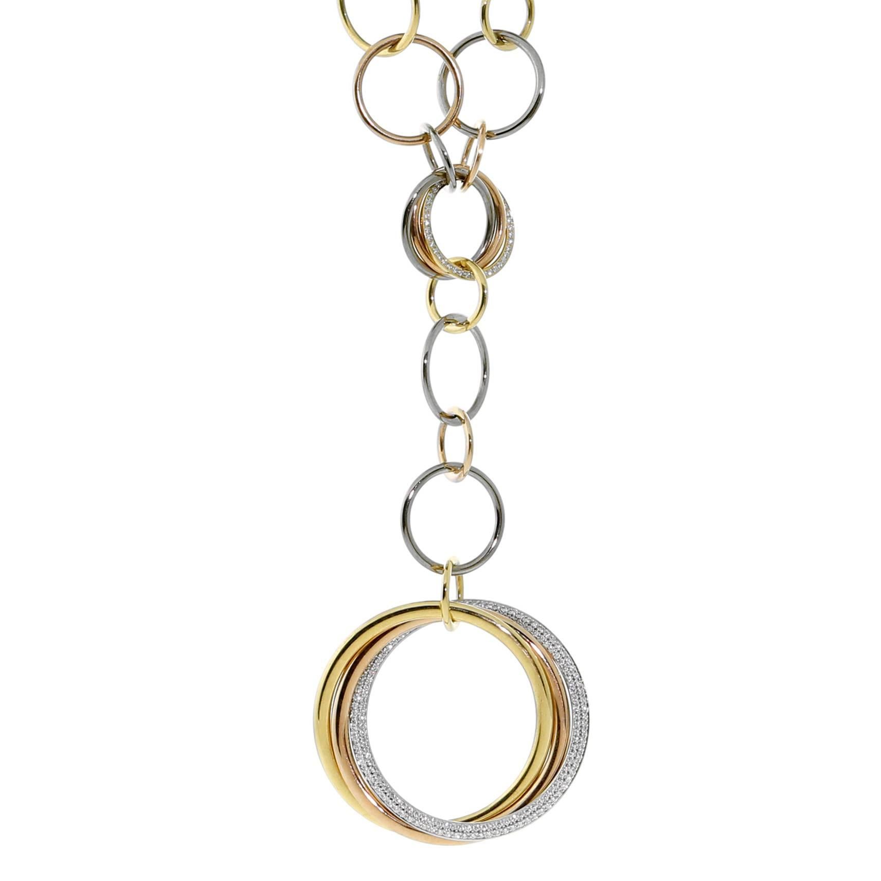 Cartier Trinity Diamond Gold Necklace