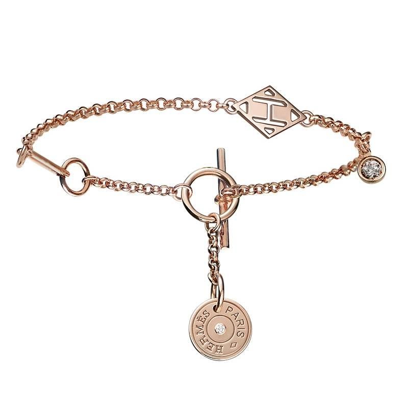 Hermes Gambade Rose Gold Diamond Bracelet