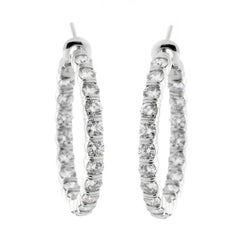 Harry Winston 5.46 Carat Diamond Platinum Hoop Earrings