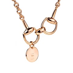 Gucci Horsebit Long Rose Gold Necklace