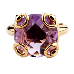 Gucci Horsebit Amethyst Gold Ring