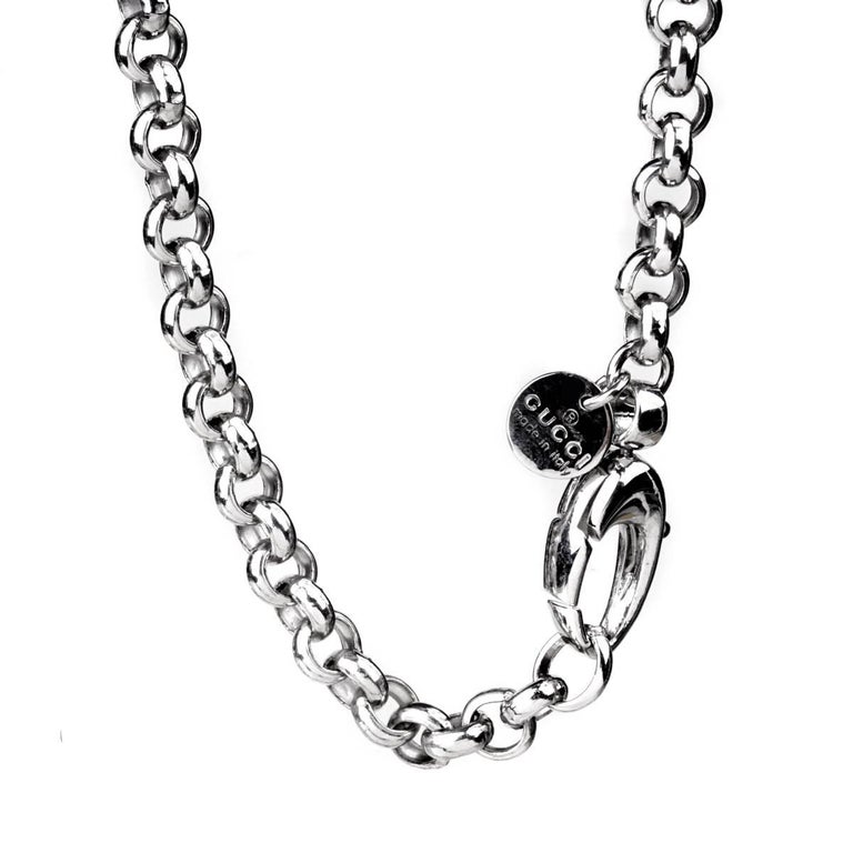 Gucci horsebit necklace silver clearance