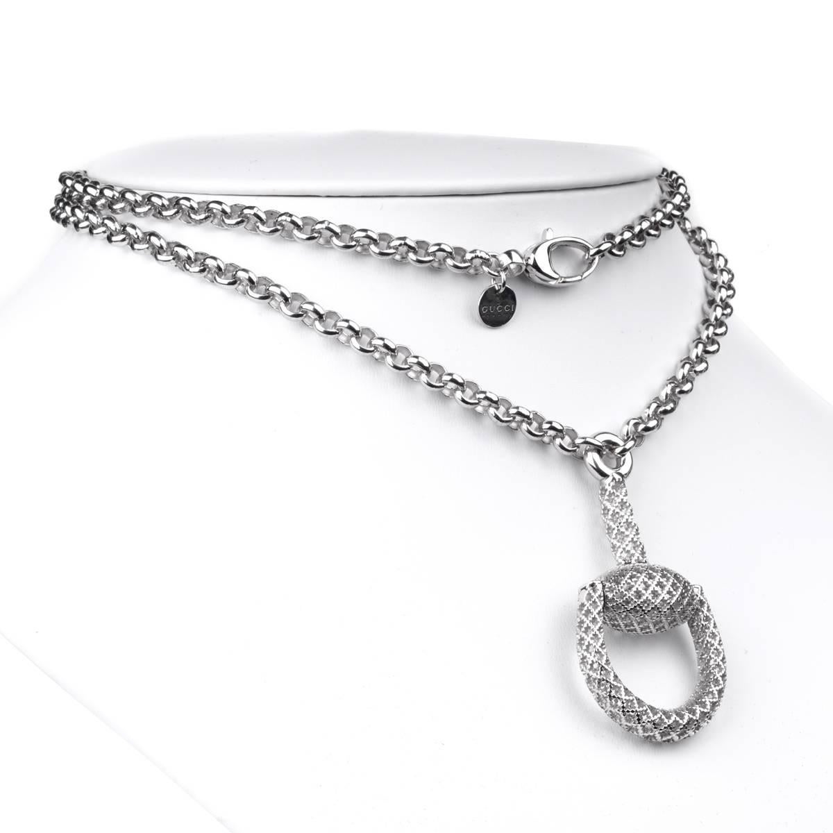 gucci horsebit necklace silver